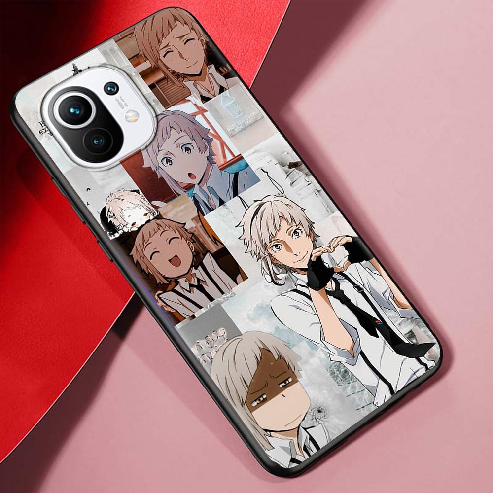 Japan Anime Bungou Stray Dogs Case for Xiaomi Mi 11 Ultra 11T 10T 9T Pro Note 10 A2 9 8 Lite A3 CC9E 10S Black Soft Phone Cover