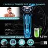 Electric Rotary Close and Fast IPX7 Wet and Dry Fully LED Battery Level Safety Care USB Rechargeable Men's Shaver, 3-Blade Shaver, Shaving,