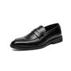 Мужская Модная Повседневная Кожаная Обувь без Шнурков в Стиле Business Casual: Модно и официально для свадеб и не только