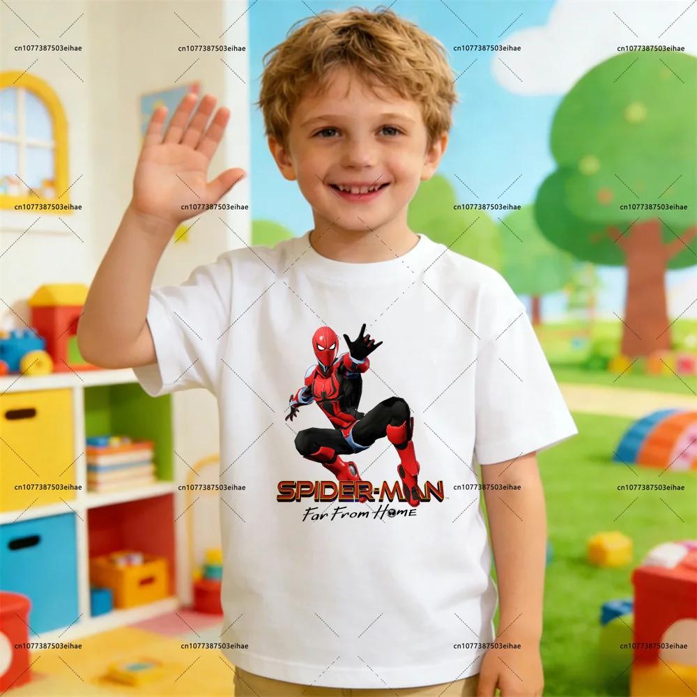 100 Pure Cotton Childrens Everyday Fashion Tee Made from with a Fun SpiderMan Cartoon Offering Supreme Comfort and Style
