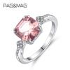 PAG&MAG Vintage Silver Ring - Elegant Pink Morganite Gemstone Jewelry for Women
