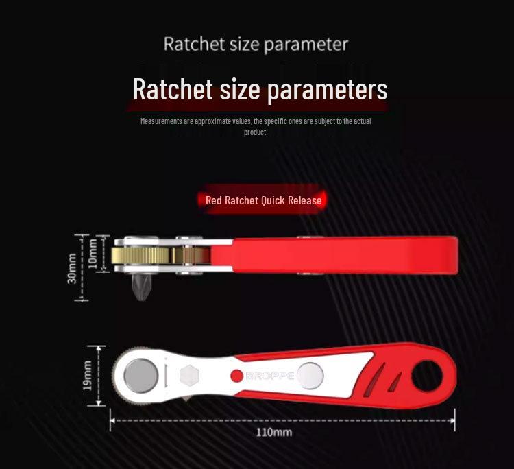 Right Angle Magnetic Ratchet Screwdriver Set with Phillips and Slotted Bits