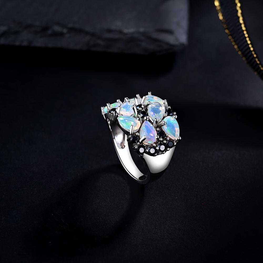 Великолепное дизайнерское кольцо для женщин, серебро S925, натуральный опал, октябрьский камень, камень творчества и страсти, изысканные ювелирные изделия, подарок