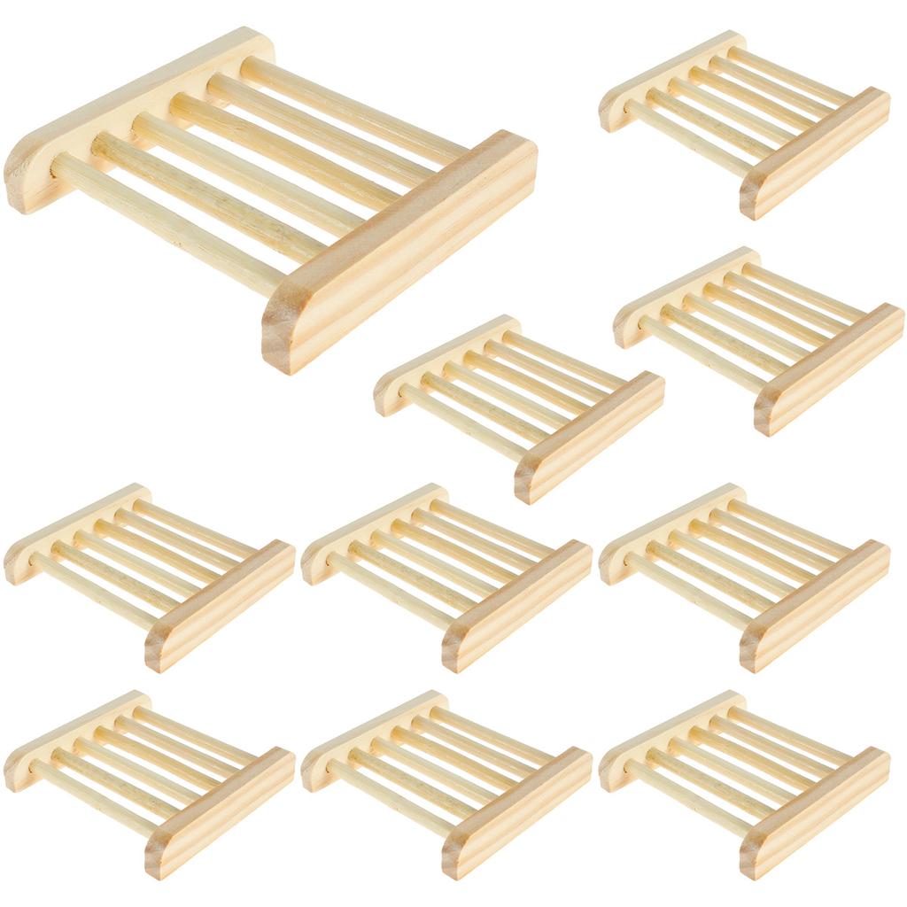 10/20 шт. Деревянная мыльница для душа, самодренажная, подставка для мыла для ванной комнаты, кухни, раковины, деревянная мыльница