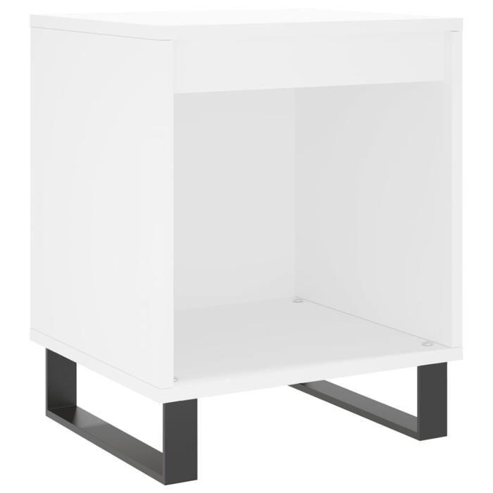 Maison Exclusive - Table de chevet Blanc 40x35x50 cm Bois d’ingénierie