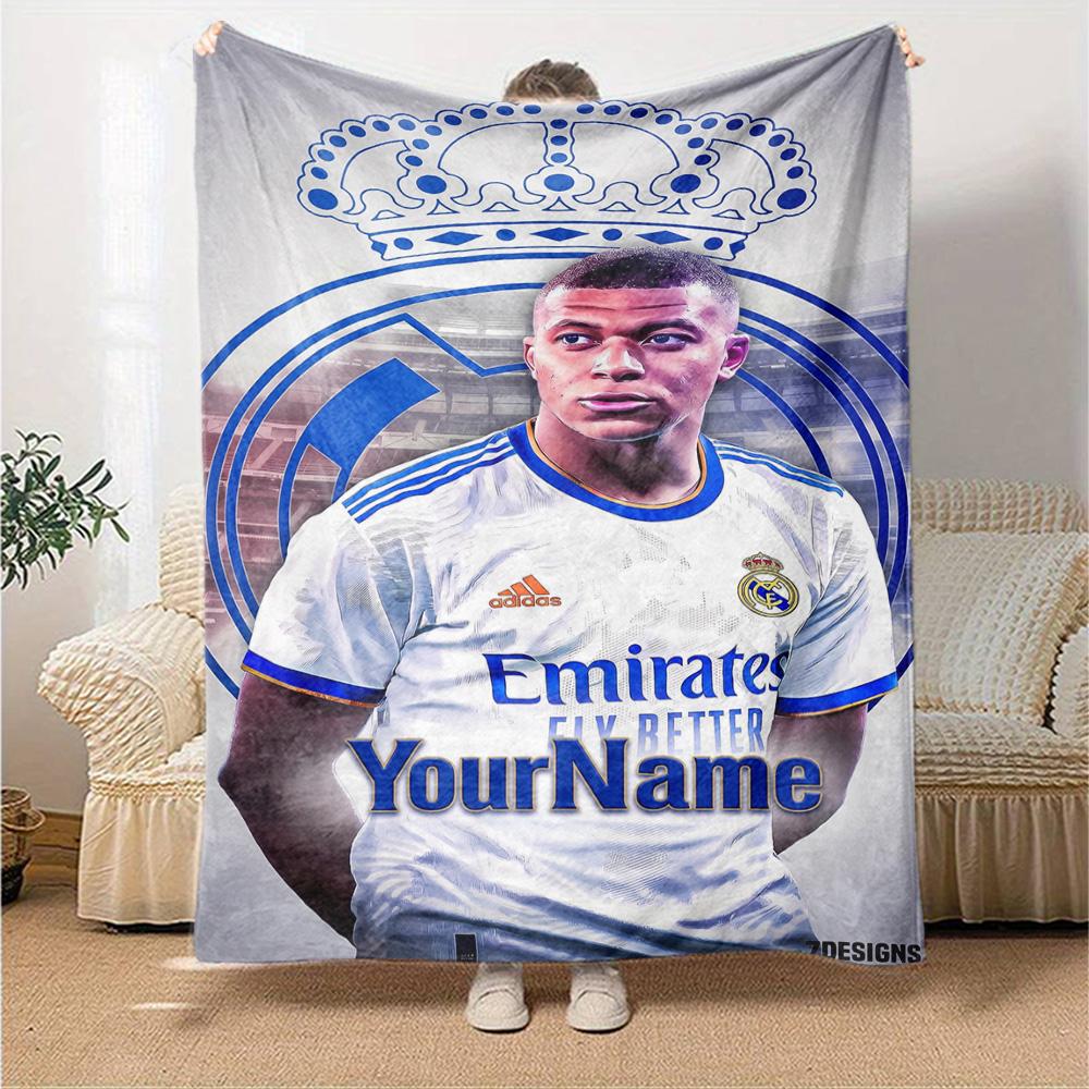 Mbappe Personalized Name Blanket Lightweight Customizable Blanket Soft & Cozy Suitable for Bed Home Decor Couch Sofa Four Seasons Multipurpose