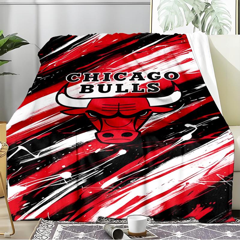 Bull Basketball Artwork Blanket Flannel Throw for Sofa, Indoor, Camping, Living Room, Office, Chair, And Bed Soft Birthday Gift