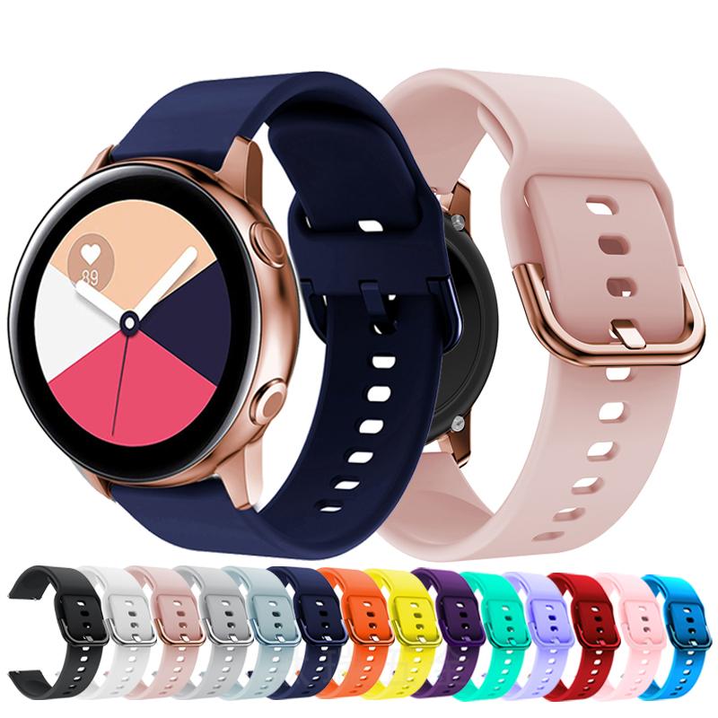 22mm 20mm Silicone Strap Watchbands For Samsung Galaxy Watch 42m 46mm Active 2 Gear S2 S3 Honor Amazfit BIP Huawei Watch Gt 2 Bracelet Wristband