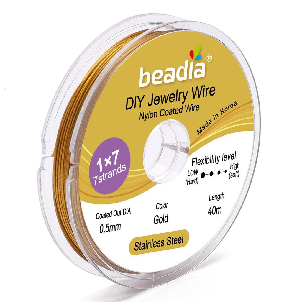 Korean 304 Stainless Steel Gold Silk Beading Wire for DIY Jewelry Making.