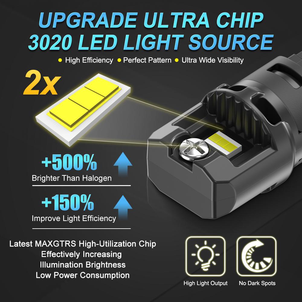 MAXGTRS 2Pcs W5W T10 194 LED Canbus Error Free Bulbs For Car Signal Lights Interior Reading Wedge Side Trunk Lamps 12V