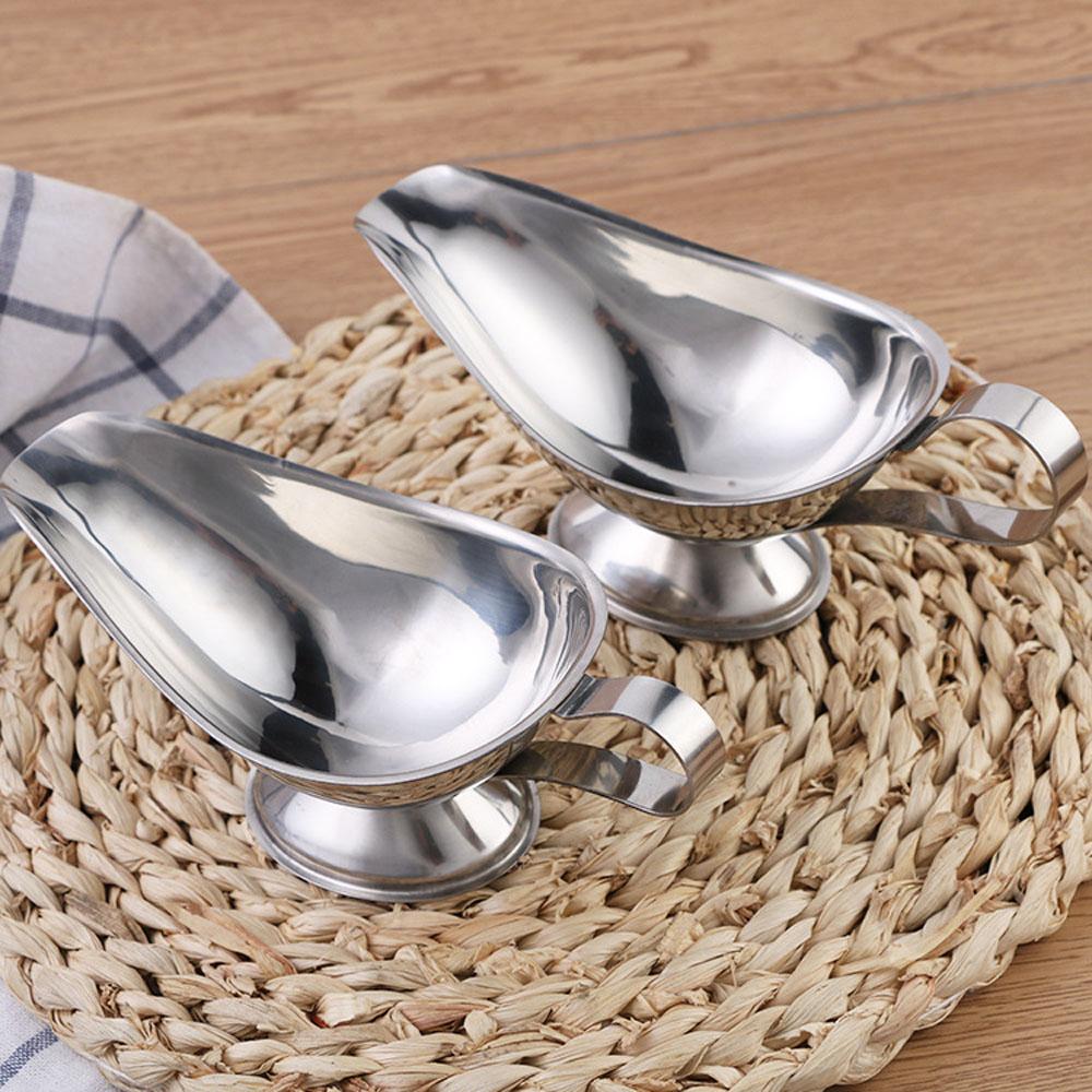 Stainless Steel Gravy Spice Black Pepper Sauce Boat Sauce Plate Ketchup Container Seasoning Cup