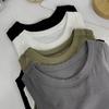 Women Bottoming Vest Seamless Sleeveless Pure Color Padded Stretchy Round Neck Dry Dry Cooling Crop Top Summer Sport Basic Tank Top