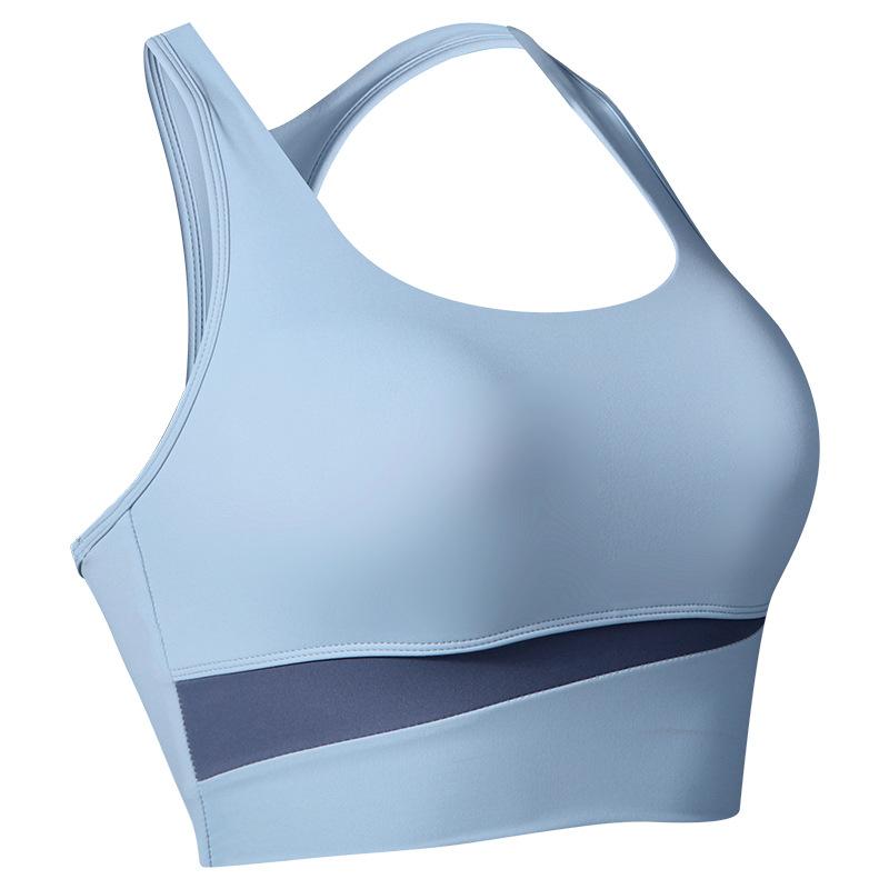 Women's Summer Wireless Patchwork Shockproof Push Up Sports Bra Quick Dry Running Fitness Yoga Vest