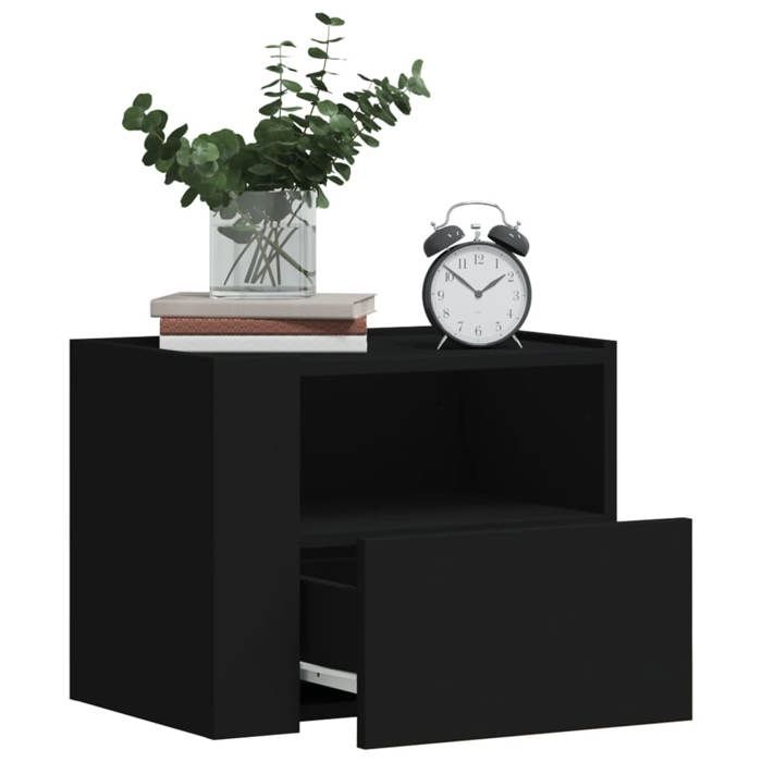 VidaXL Table de chevet murale noir 45x30x35 cm 848313