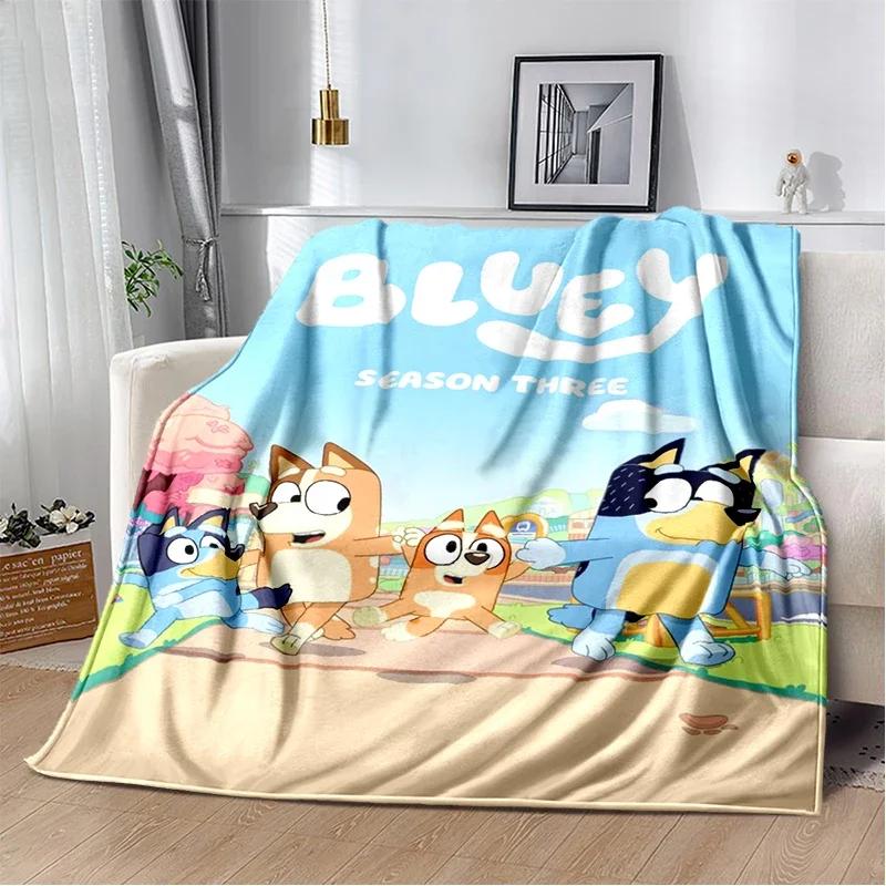 3D Print B-Blueys Family Cartoon Dog Blanket,Soft Throw Blanket for Home Bedroom Bed Sofa Travel Cover Kid Gift