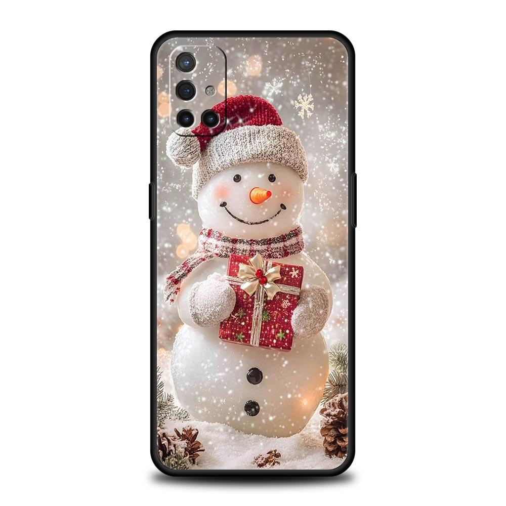 Phone Case For Oneplus 13R 13 12 10T 11 R10 Nord N100 N200 N10 9 9R CE 2 3 Z Pro Lite 5G Soft TPU Cover Christmas Snowman Capas