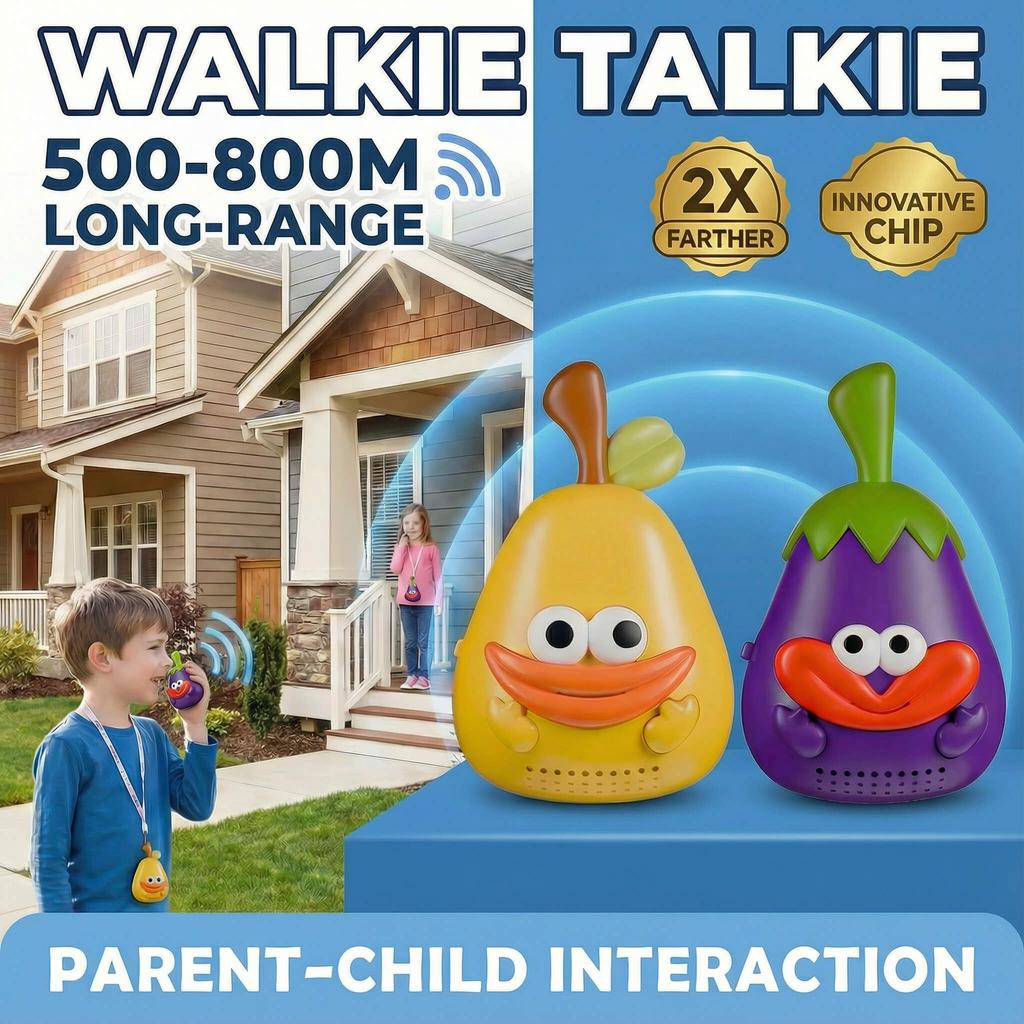Walkie Talkies Toys for Kids: Fruits Toys 2 Pack Birthday Gifts for 3-12 Year Old Girls Boys, Camping Outdoor Games, Christmas