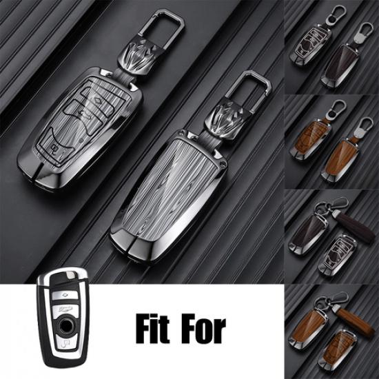 Aluminum Alloy Leather Car Key Case Cover For BMW F10 F15 X3 X4 X5 3 4 5 6 7 M5
