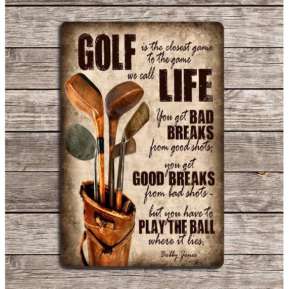 Cusde Golfing Golf Life Metal Tin Sign Retro Wall Art Vintage Decor Poster Wall Decorations for Home Bar Pub Man Cave Outdoor Indoor 8x12 Inch