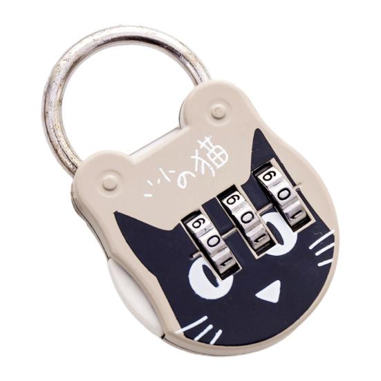 Code Number Lock Anti-theft High Strength Accurate Cute Cat Mini Luggage Suitcase Number Password Lock for Dorm Drawer