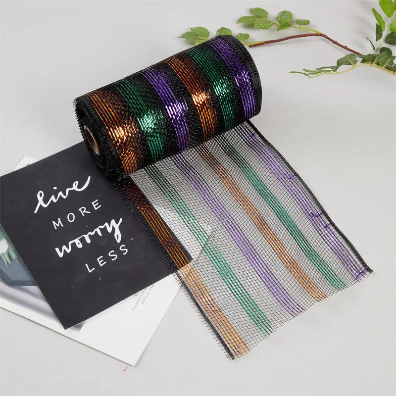 1 рулон рождественской сетчатой ленты DIY венок бант лента рождественская елка украшения для дома 2024 рождественские подарки Navidad Noel Новый год 2025