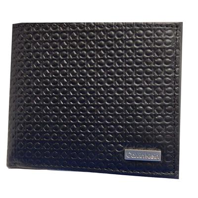 31CK130007 Кошелек с отделением для монет с тиснением MICRO EMBOSS 001, Защита RFID, Карман, Двустворчатый карман, ЧЕРНЫЙ, (антискимминг) [Использовал]