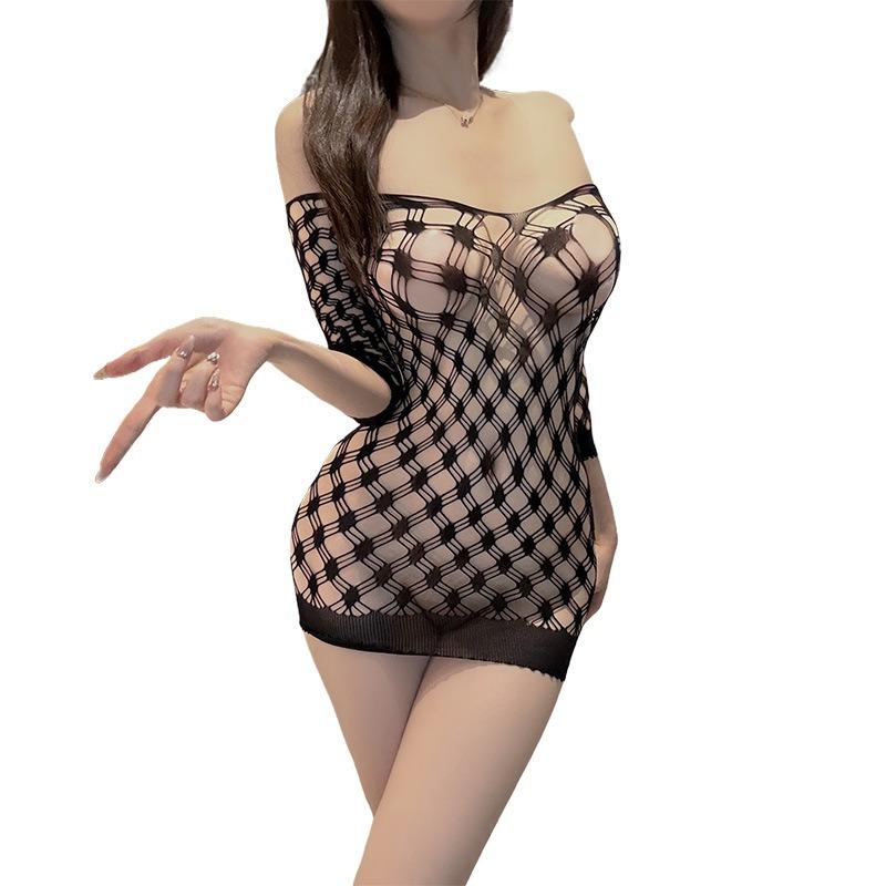 Sexy lingerie hot passion net suit sexy open one-piece hip-wrapped net socks uniform flirting