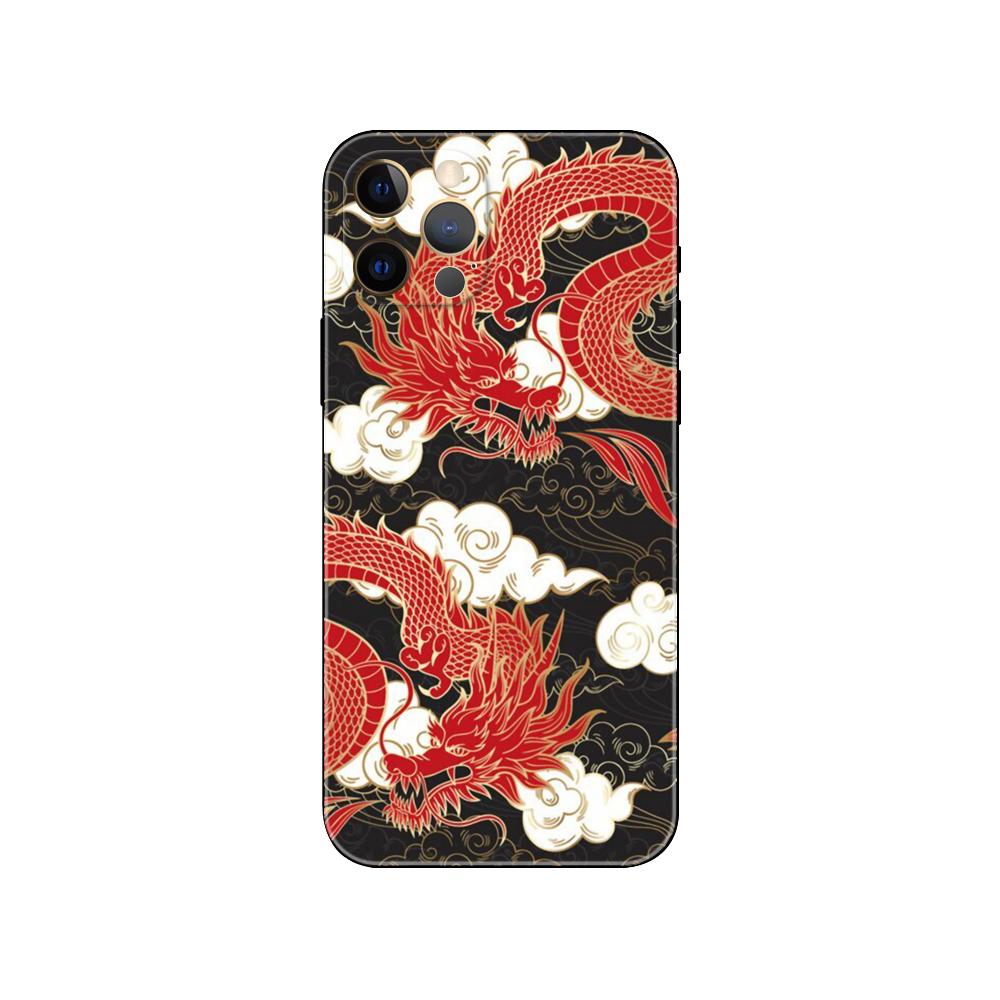 Красный Черный Дракон Чехол для телефона Для iPhone Samsung Galaxy Redmi Xiaomi Note S A 16 15 14 13 12 11 20 21 22 23 53 54 Pro Plus Ultra Силиконовый Чехол