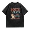 Horse T Shirt Boots Class And A Little Sass Lover Rider Owner Trainer HOR278F01 vintage Washed Top For Everyday Wear Stretched