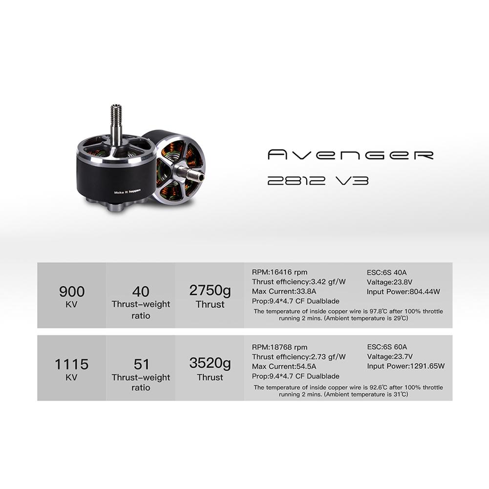 1 шт./4 шт. Avenger 2812 V3 900kv/1115kv запасные части для бесщеточного двигателя для FPV мультикоптера для радиоуправляемого дрона