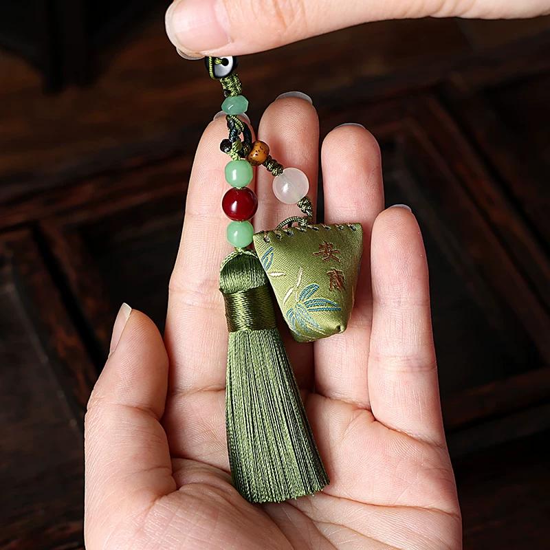 Mini Triangle Zongzi Dragon Boat Festival Portable Sachet Perfume Bag Bag Keychain Hanging Piece Pendant AI Xiangxiang Mosquito Repellent Embroider