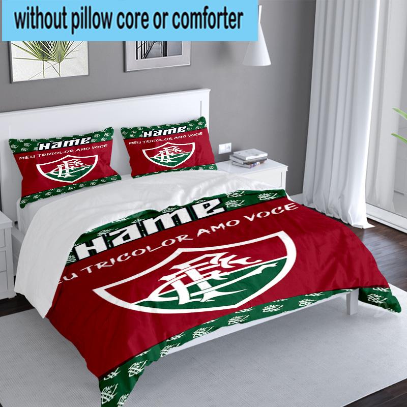 3PCS Custom Name Love Fluminense Bedding Set, Including 1pc Duvet Cover And 2pcs Pillowcases, Suitable for dorms and bedrooms Gift