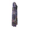 Women's Casual Dress Loose Printed Mid-sleeved V-neck Ethnic Style Dress