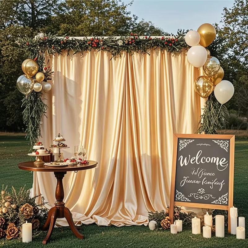 Satin Backdrop Curtain,with Rod Pocket for Wedding,Birthday,Baby Shower,Photography,Graduation Party Backdrop Drapes,1 Panel 5