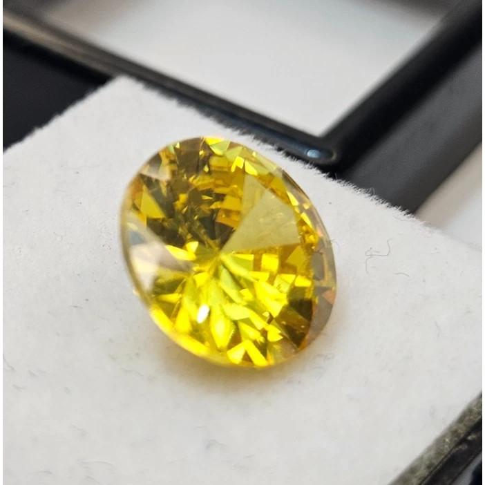 Round Cut Zircon Yellow Color 8+ Ct Beautiful Certified Loose Gemstone