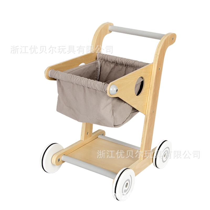 BABIBO Детская игрушечная тележка для покупок, игрушечная тележка для девочек в супермаркете, игрушечная деревянная тележка для малышей