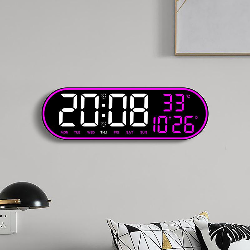 Multifunctional Living Room Wall Clock Seat Clock Simple Digital Display Multi Alarm Clock Silent Clock Home Decoration Clock
