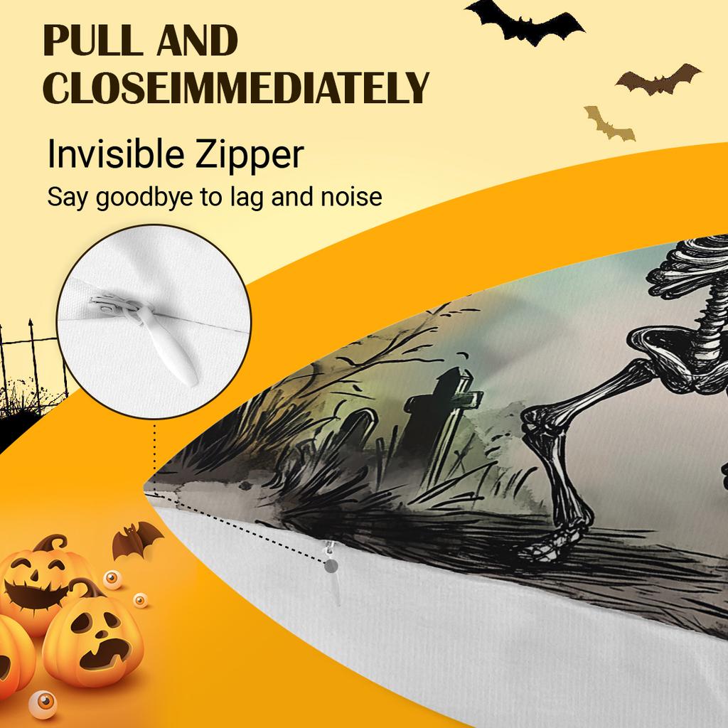 1Pcs Halloween Horror Creatures Pillowcase Square Bedroom Cushion Covers Zipper Living Soft Home Comfortable Decor 45X45Cm