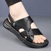 New First-layer Cowhide Sandals Men's Breathable Leather Beach Shoes Casual Soft Sole Medium Old Dad Men's Shoes