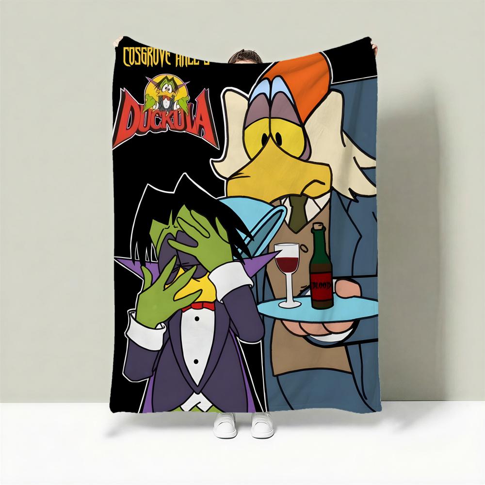 Cartoon C-Count Duckula Throw Lightweight 240g Flannel Blanket Soft Skin-friendly for Summer Cooling