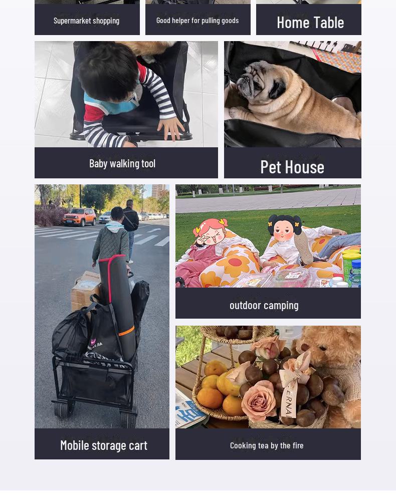 Складная тележка для кемпинга на открытом воздухе от производителя: Большой пикниковый прицеп и детская лежачая тележка