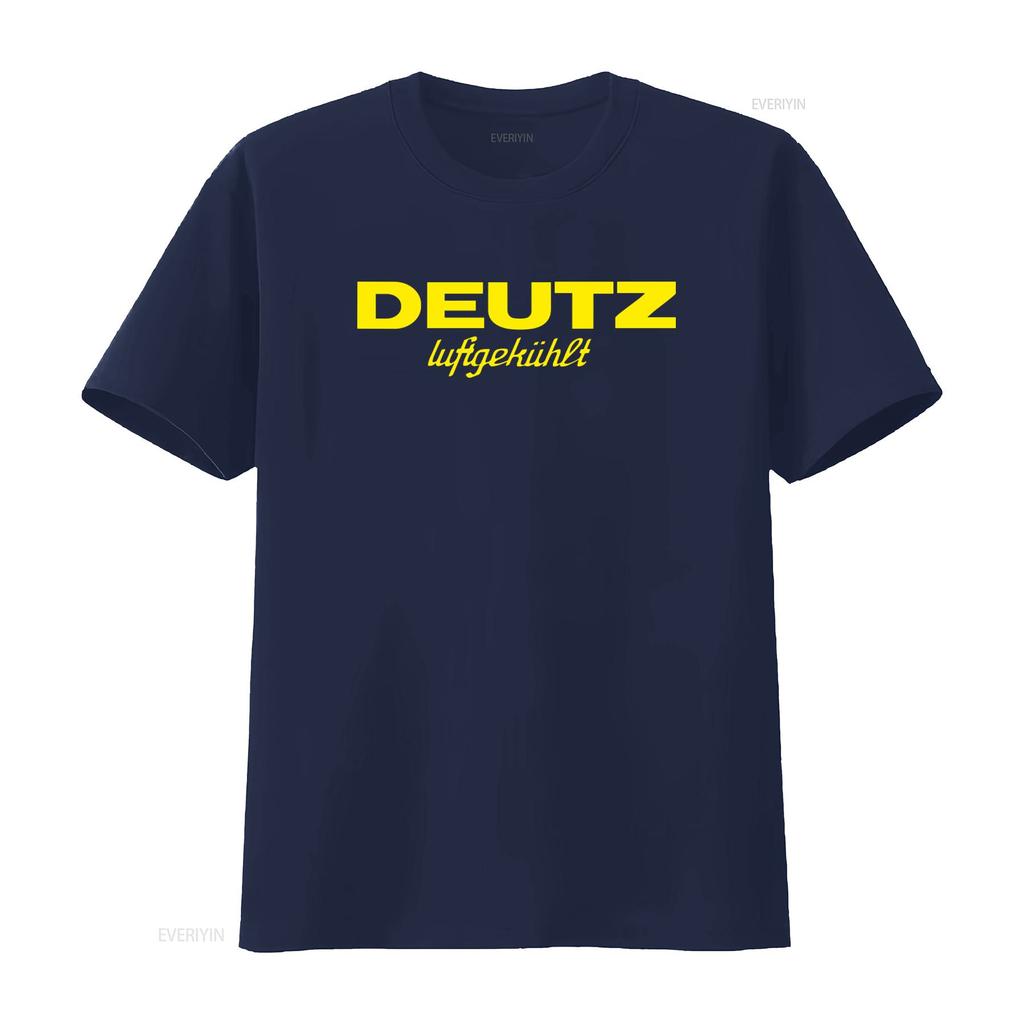 Винтажная футболка Deutz с воздушным охлаждением для мужчин Ретро-принт сельскохозяйственной техники винтажный Стирка повседневная дизайнерская одежда Дышащая