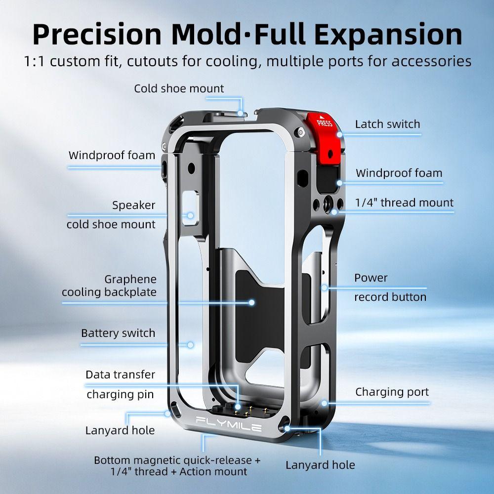 with Lens Cap Protective Case Expansion Frame for Insta360 X6 Action Camera Accessories