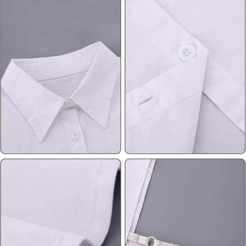 Fake Collar Detachable Collar for Women Shirts Men Collar Dickey Collar Half False Blouse Dickey Cotton Fake Collar Blouse Sweater OL Detachable Shirt