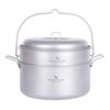 Boundless Voyage Titanium Hanging Pot and Steamer Cookware Set with Folding Camping Hanging Large Suitable for Outdoor Camping Storage Bag Included