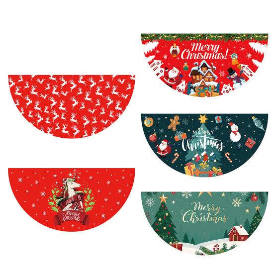 Christmas Banner Half Fan Banner Flag for Indoor Outdoor Holiday Party Decor Polyester Door Curtain for Living Room Wall Fireplace