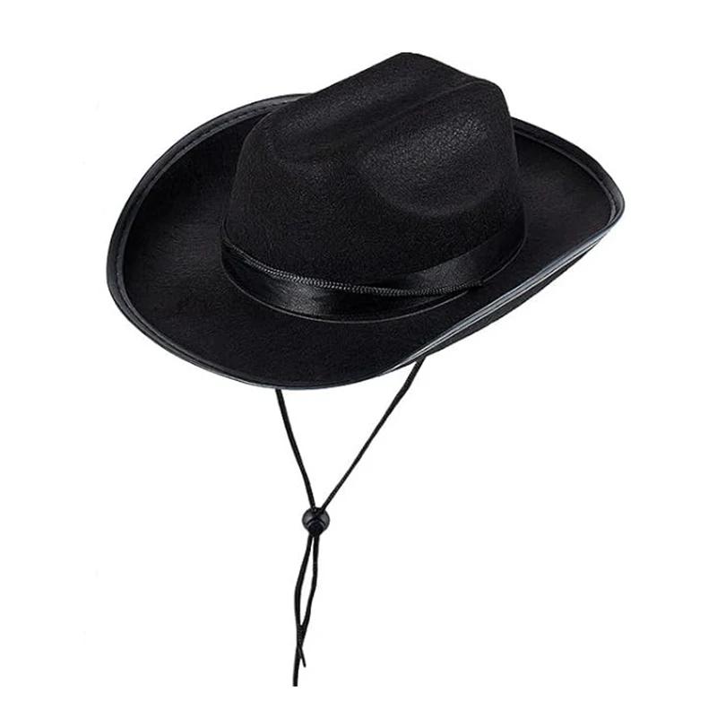 Children'S Hat Kids Girls Boys Cowboy Hats Wide Brim Western Cowgirl Hat With Adjustable Strap Costume Accessories
