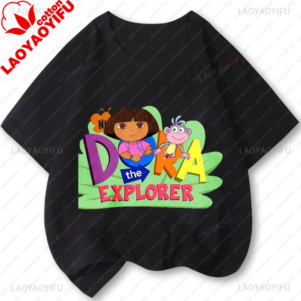 New Arrival Dora The Explorers T Shirt Unique Novelty Fashion Graphic T Shirts Cotton Vintage Printed Shirt Camisa Unisex Clothes