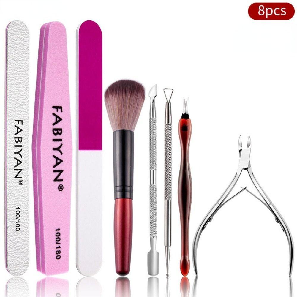 Pusher Nail Remover Manicure Tools Set Stainless Steel Dead Skin Scissors Nail File Polishing