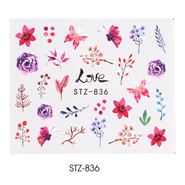 Водная наклейка для ногтей и наклейка с цветком, листом, деревом, зеленый простой летний слайдер для маникюра, дизайн ногтей, водяные знаки, советы